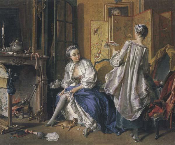 Francois Boucher Lady Fastening her Garter Germany oil painting art